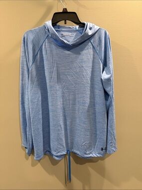 Under Armour Light Blue Long-Sleeve Hooded Performance Top